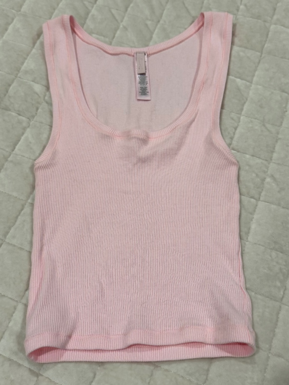 Crop Stretch Cotton Rib Tank SKIMS - sugar pink